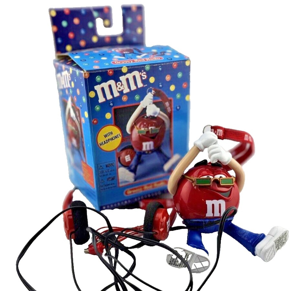 VINTAGE 1995 M&M's Red Groovy AM/FM Radio